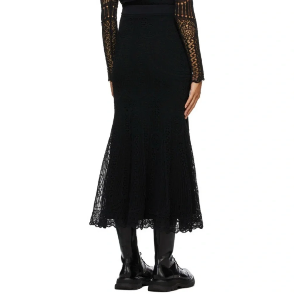 BNWT Alexander McQueen Black Patchwork Lace Midi Skirt, size S - Picture 12 of 12
